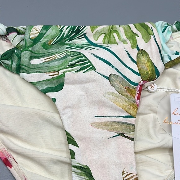 NWT PILYQ Tulum Knot Teeny Low Rise Tropical Floral Bikini Bottom Size Large - Picture 3 of 6